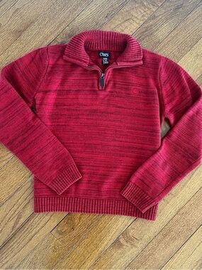 Chaps Boy’s Red Quarter-Zip Sweater 18-20 XL